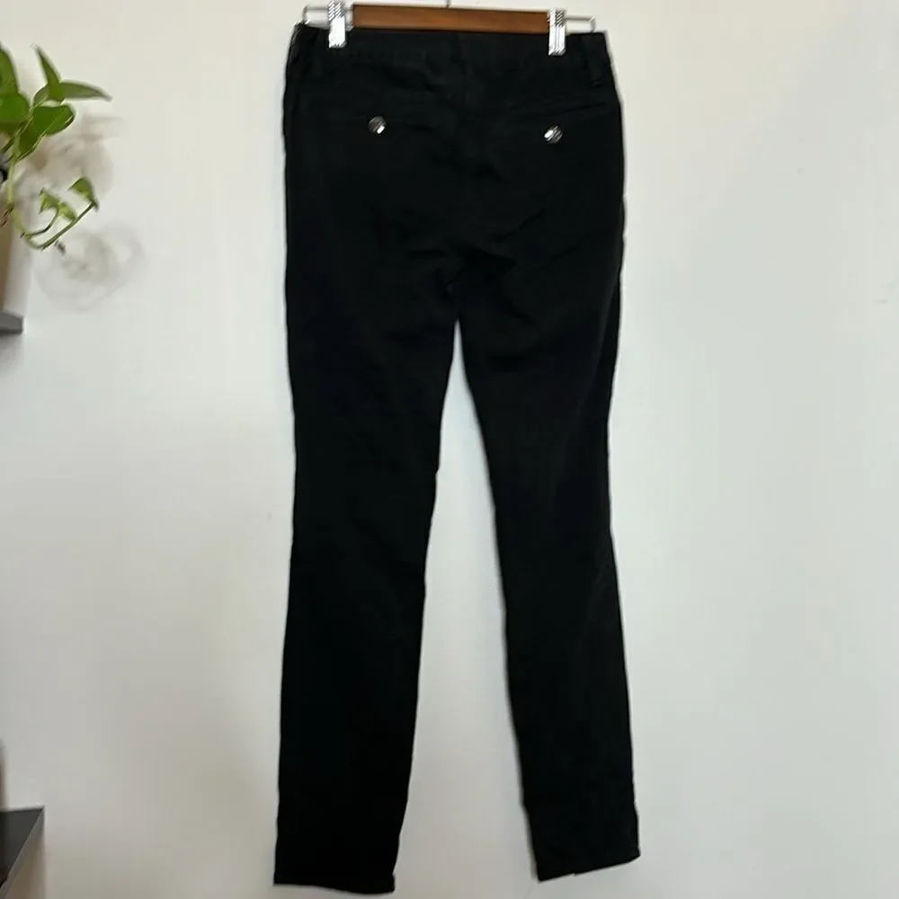 Tory Burch Skinny Black Stretch Side Zipper Jeans 27 Denim Luxury Casual‌‌‌‌‌‌